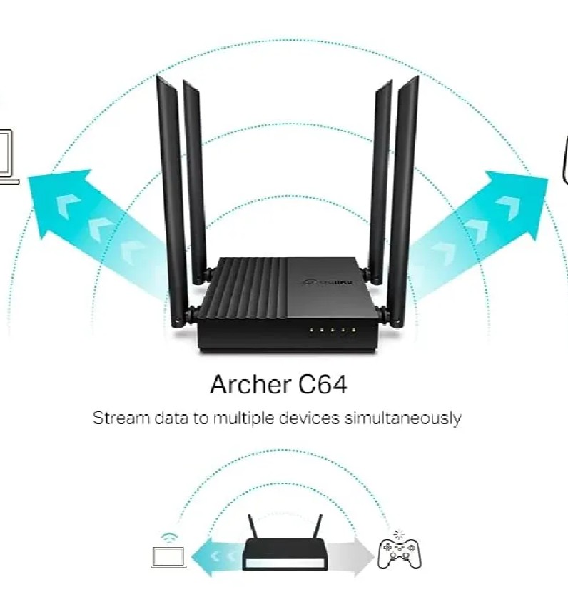 MU-MIMO Gigabit WiFi Router CM TP-Link Archer C64 AC1200
